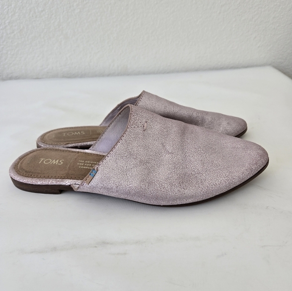 Tom’s Pink Metallic Jutti Mule Slip-on Flats Size 8 - Picture 6 of 15